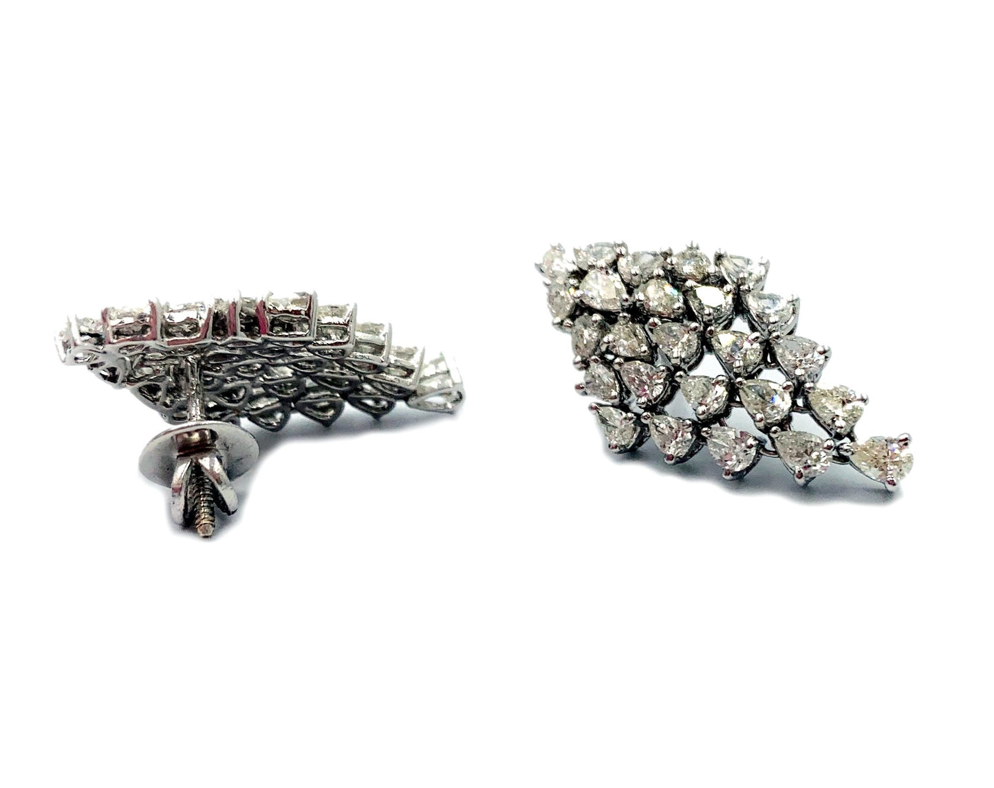 Cascading Diamond Marquise Earrings White Gold