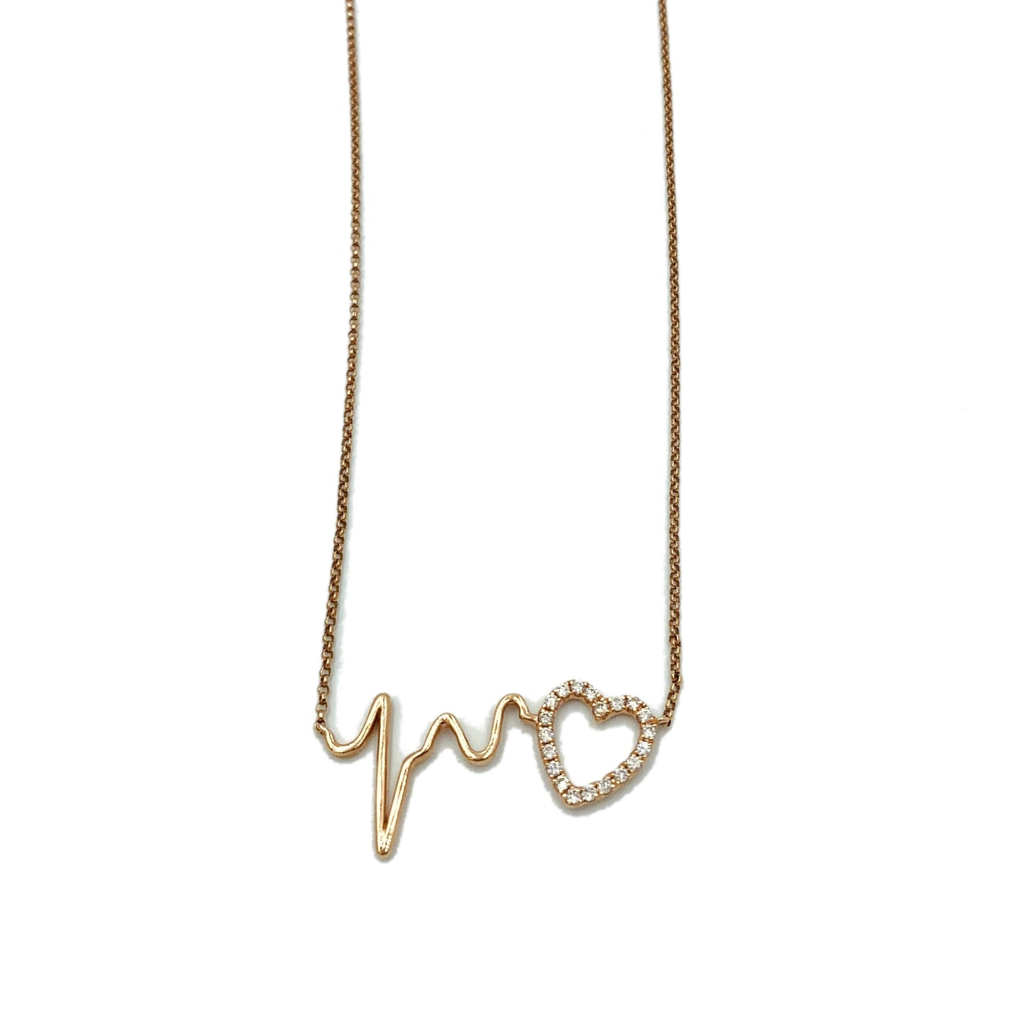 Cupid Heatbeat Diamond Necklace Rose Gold 18k