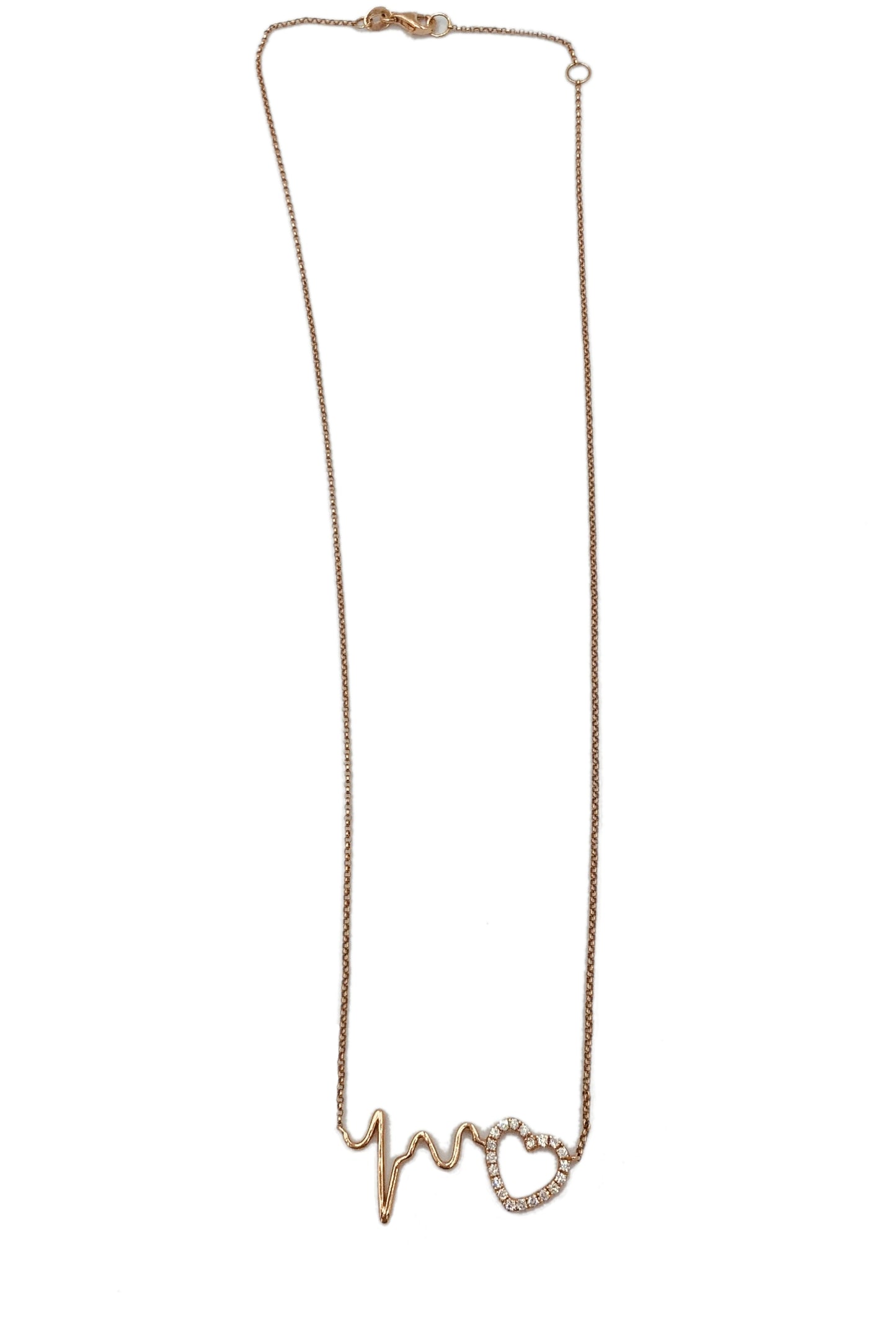Cupid Heatbeat Diamond Necklace Rose Gold 18k