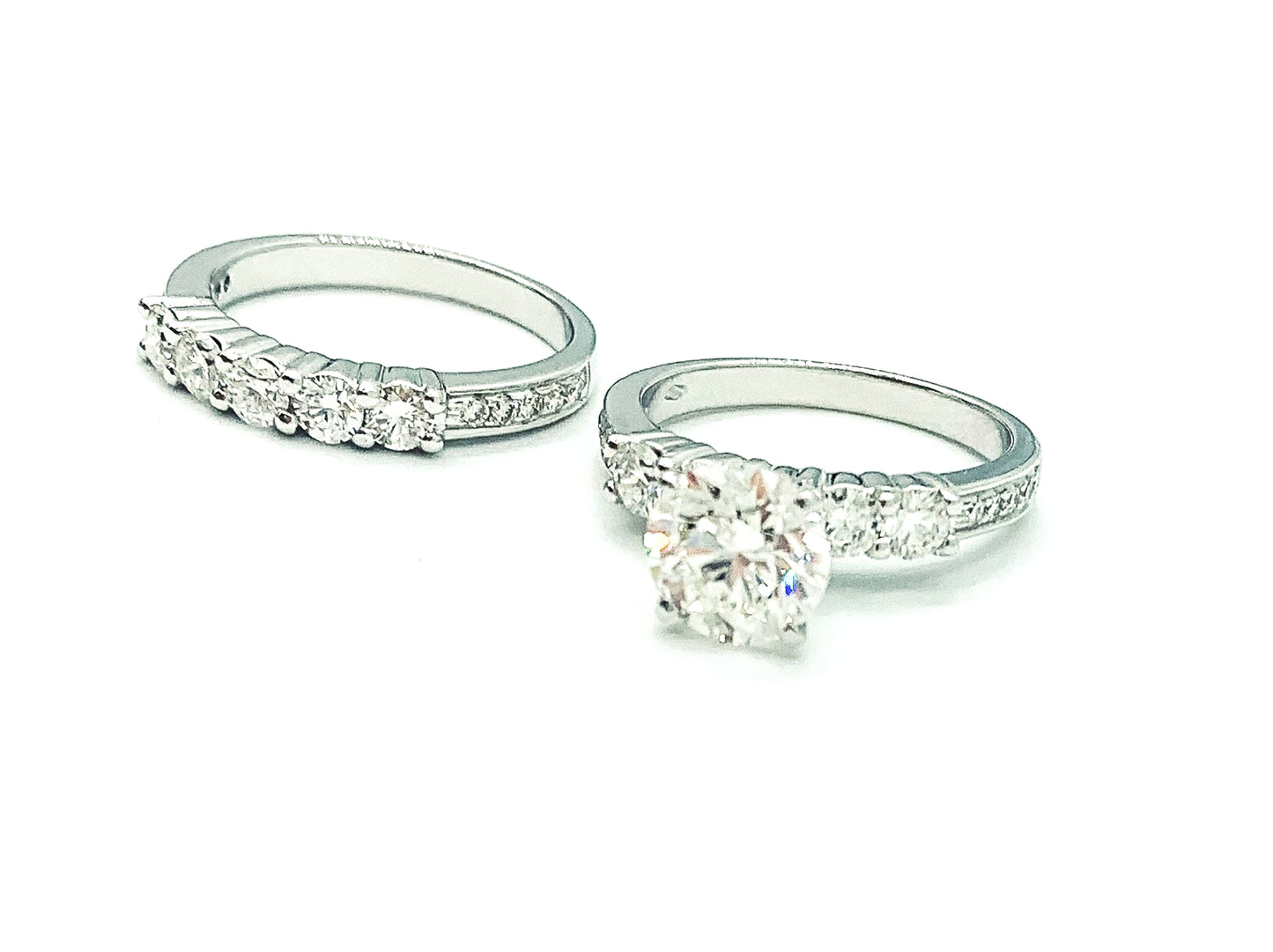 Diamond Solitaire Twins White Gold 18k