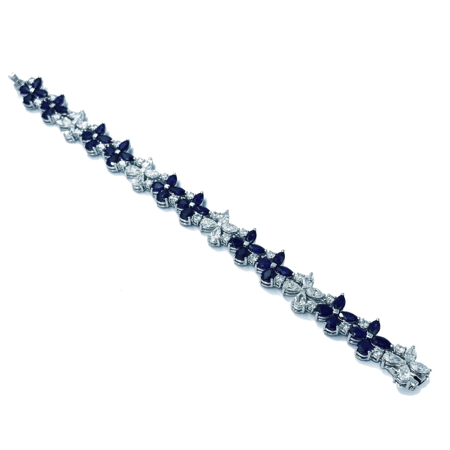 Diamond Sapphire Butterfly bracelet white gold