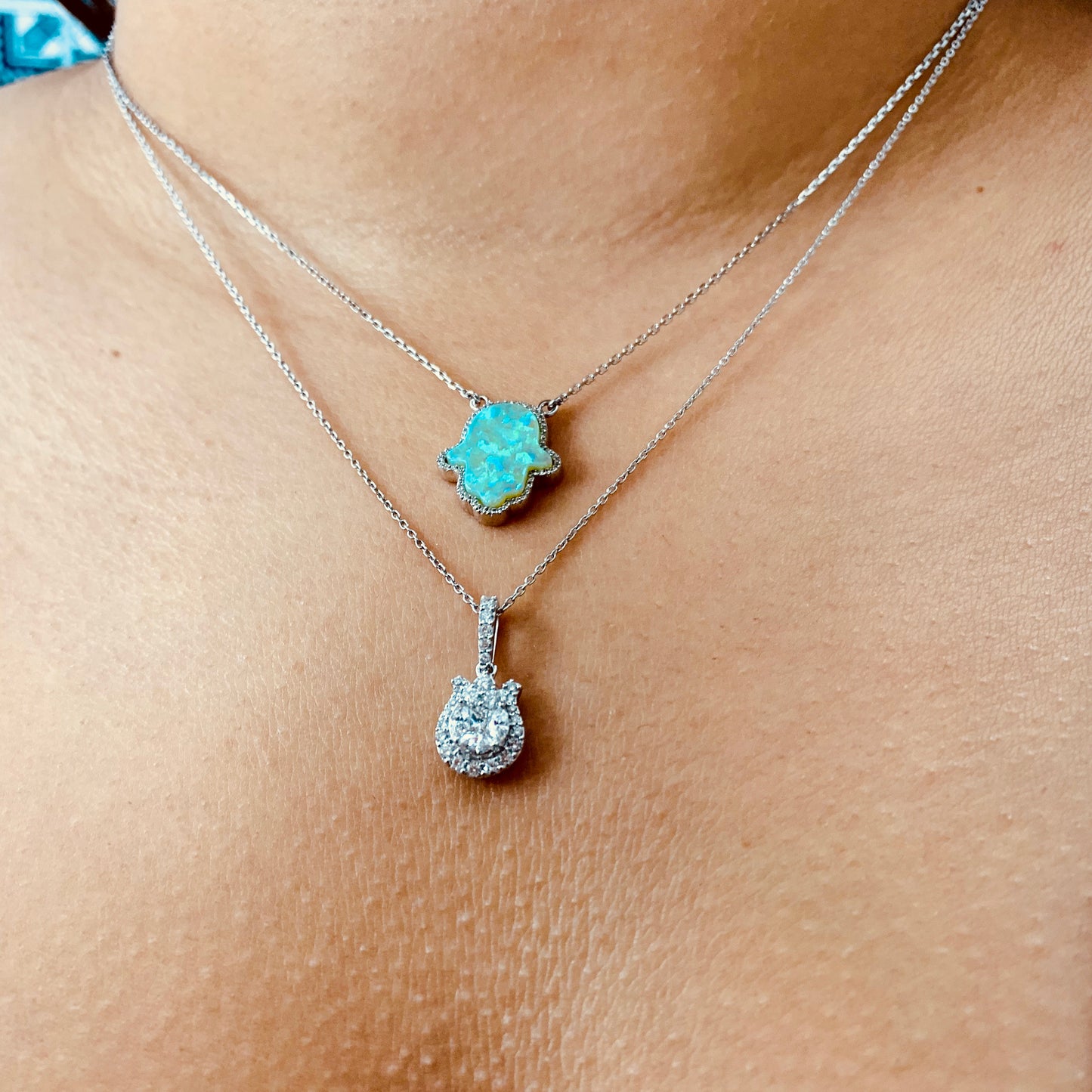 Cupid’s- Cluster Round Diamond Necklace - UAEJEWELS