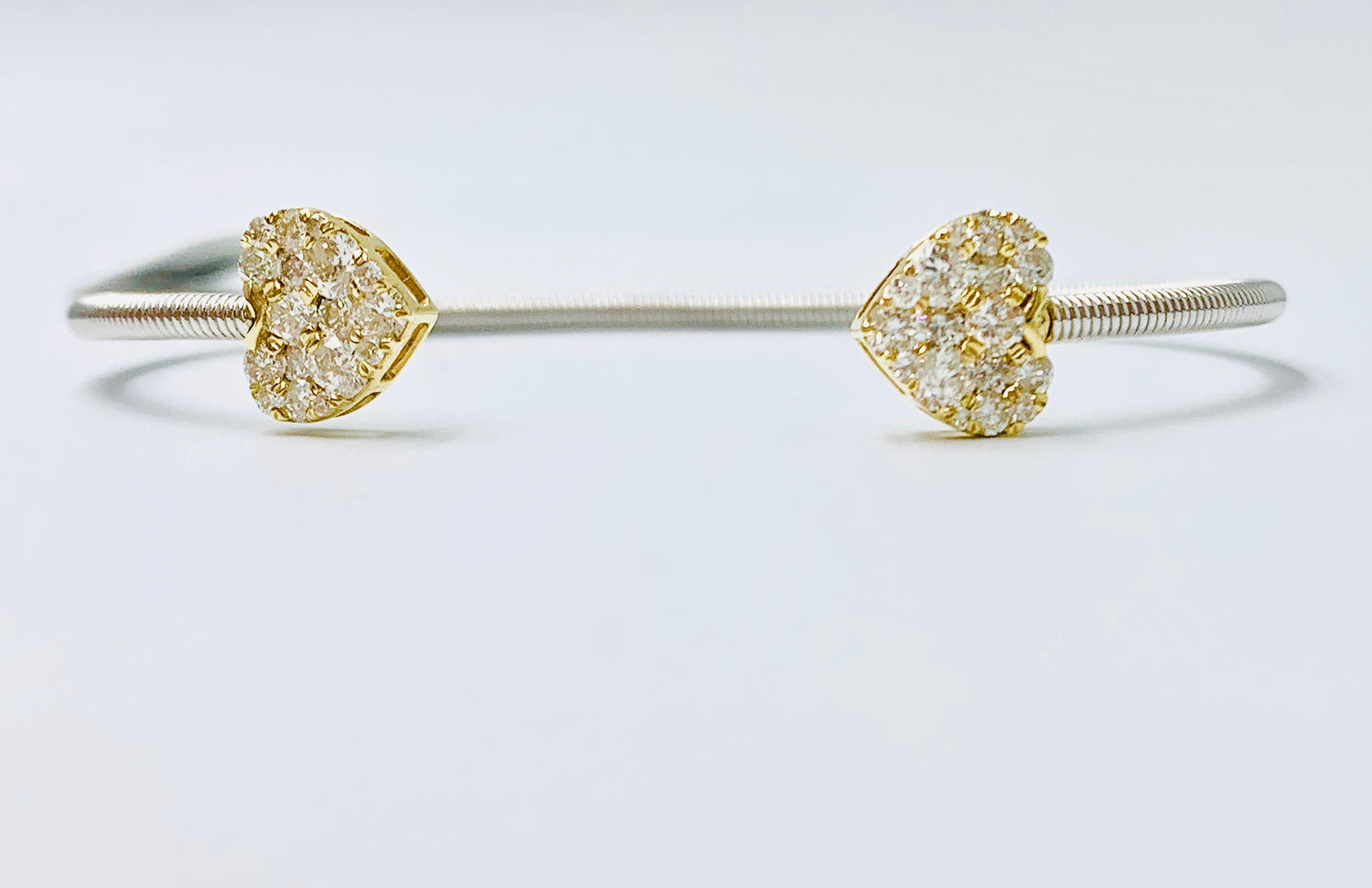 Cupid's - Diamond Heart Open Bangle - MUSBAHJEWELLERS