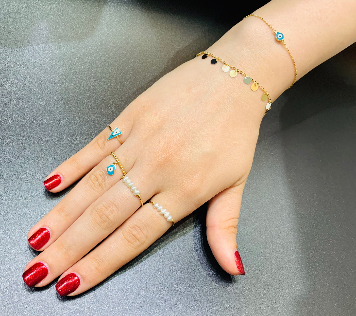 Yomiyat - 5 Pearl Ring - MUSBAHJEWELLERS