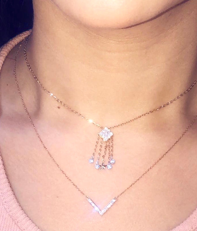 Tajreedi - V Necklace - MUSBAHJEWELLERS