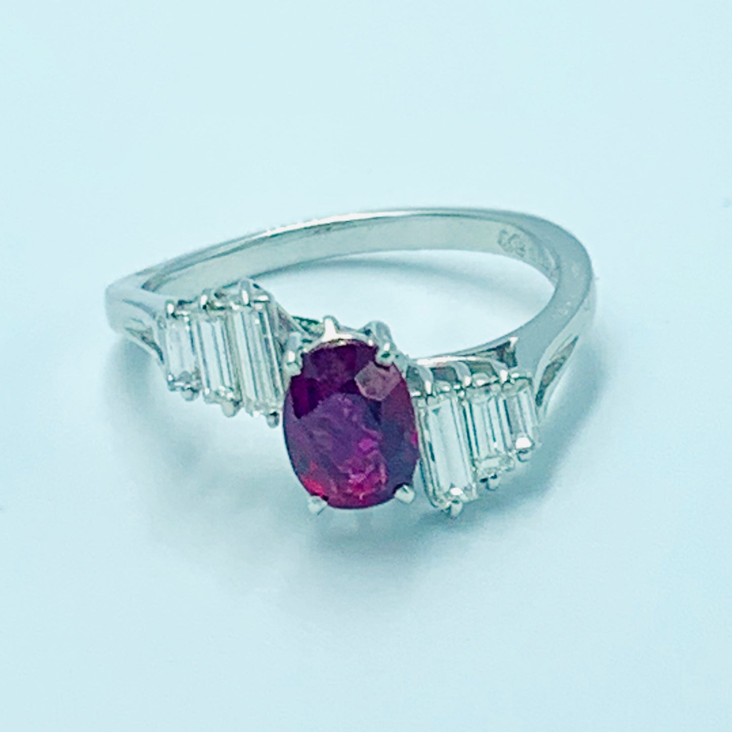 Solitaire - Oval Ruby Ring - MUSBAHJEWELLERS