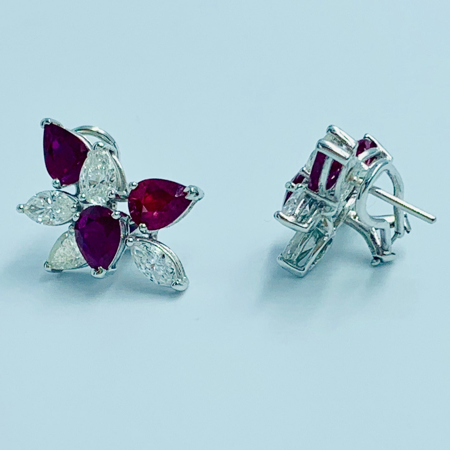 Ruby Diamond Leaf Earrings - UAEJEWELS