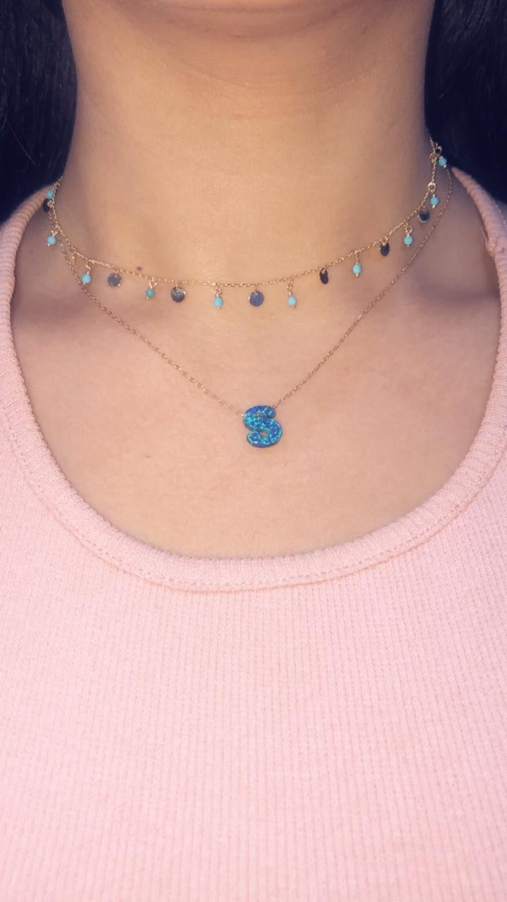 Your Opal Letter Necklace - MUSBAHJEWELLERS