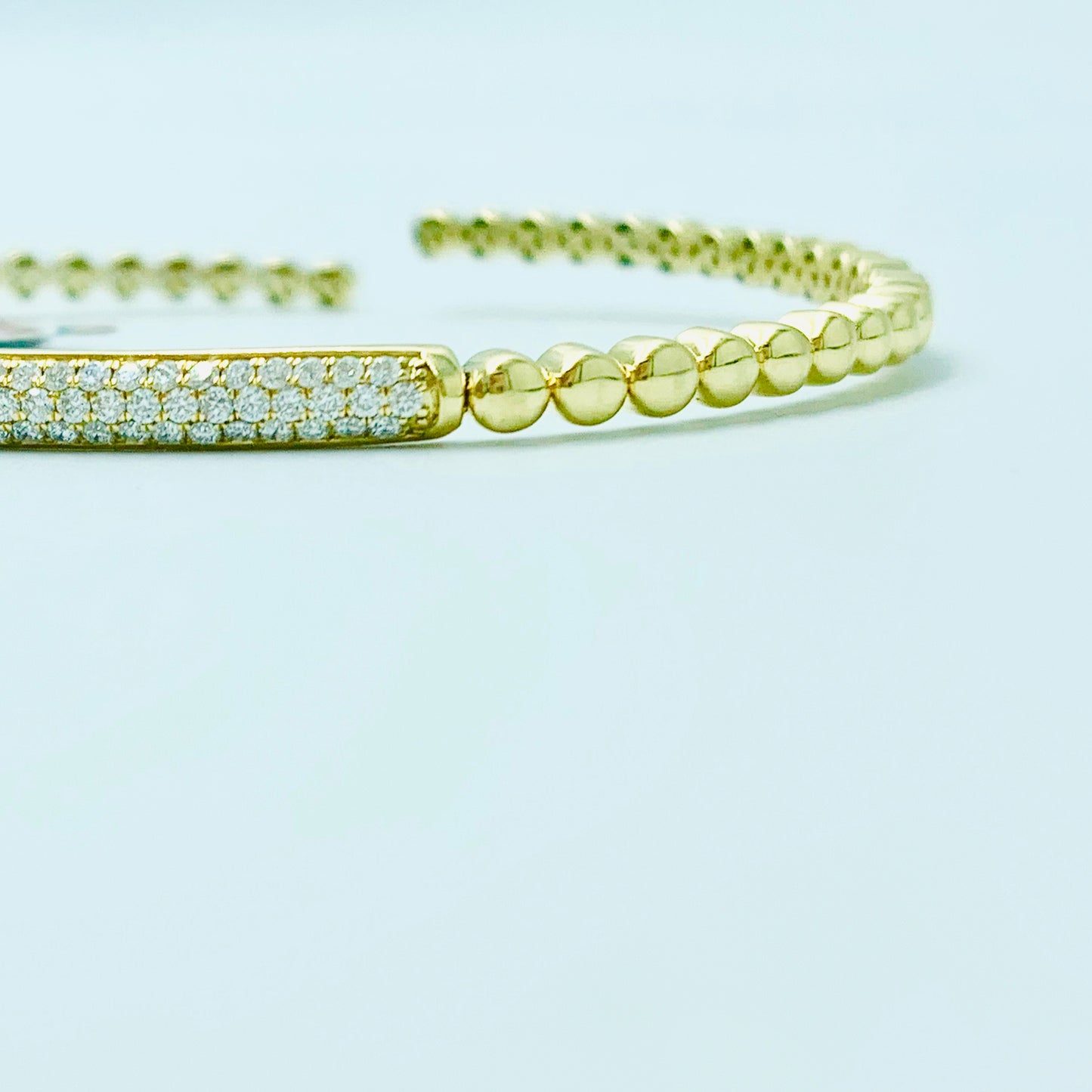 Shams - Rettangolo Pave Bangle - MUSBAHJEWELLERS