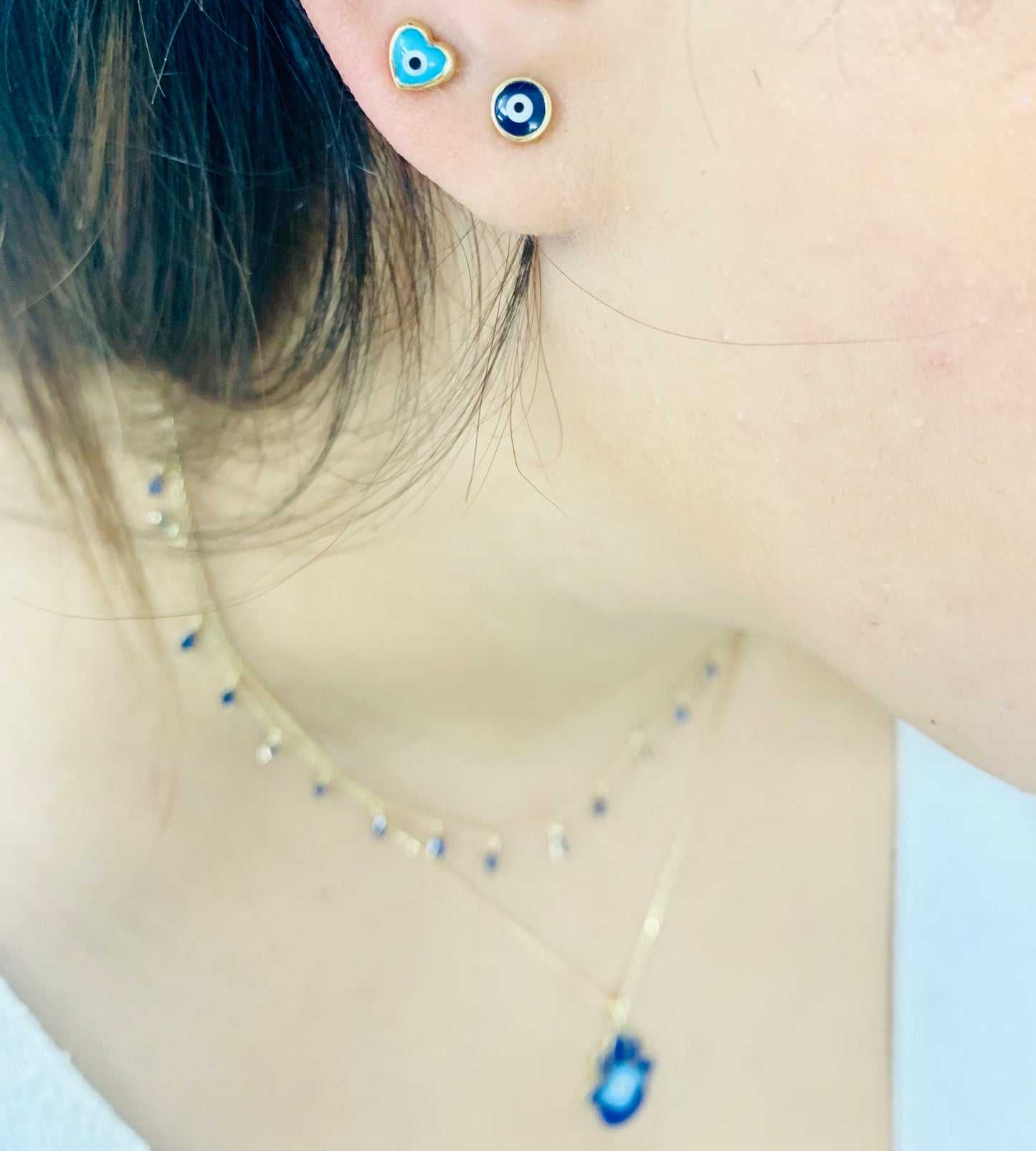 Talasim - Mini Eye Heart Studs - UAEJEWELS