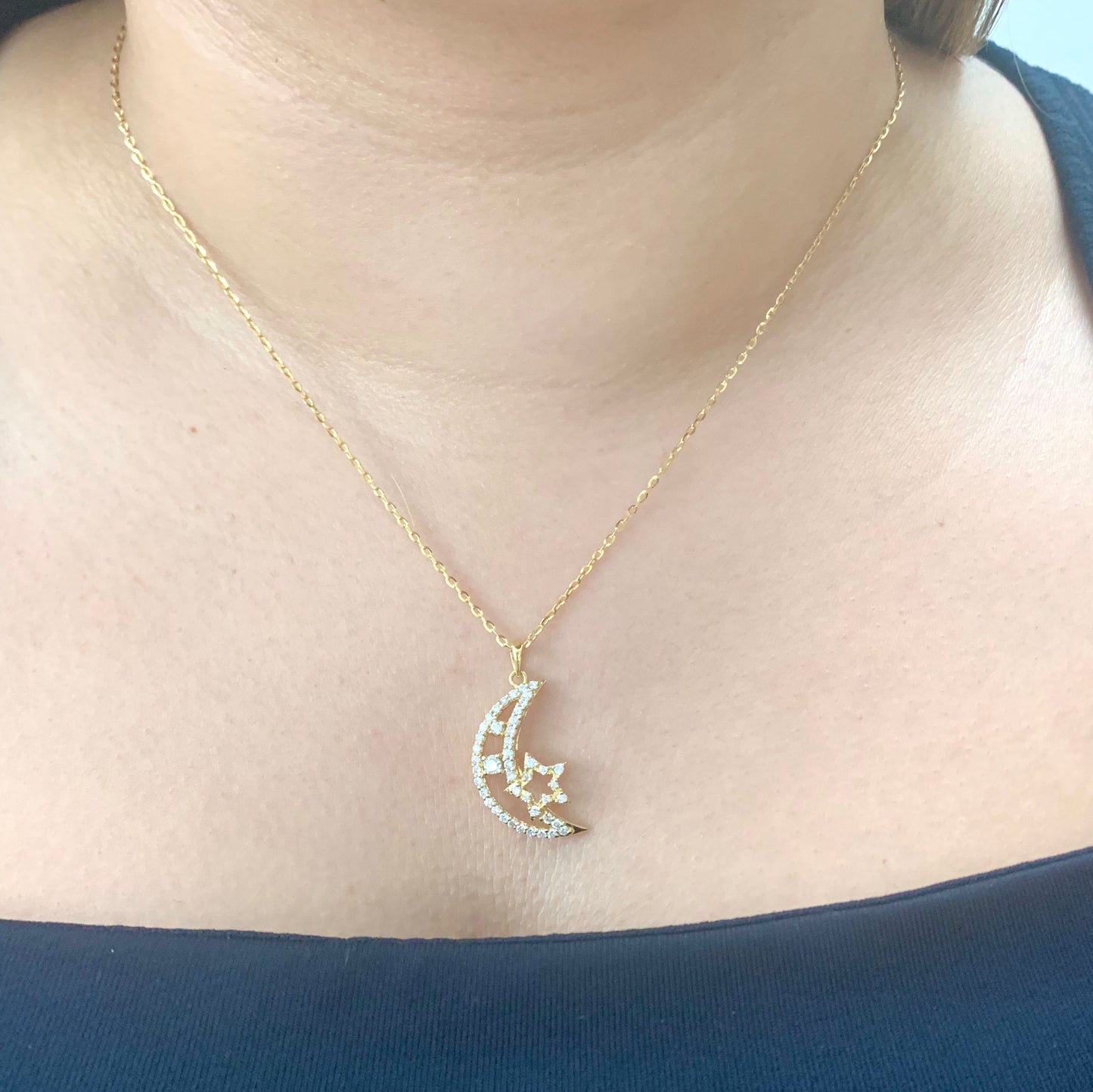 Hilal - Crescent Diamond Necklace