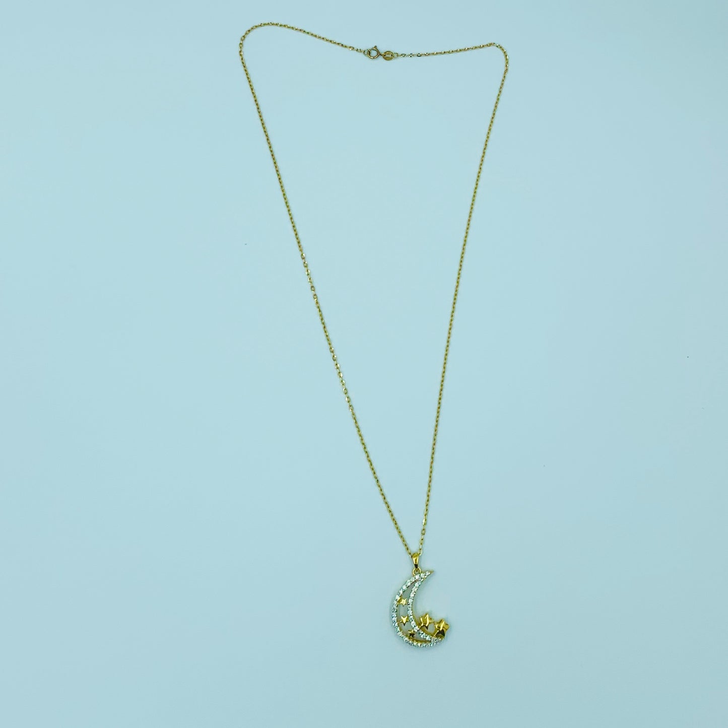 Hilal- Twinkling Crescent Diamond Necklace