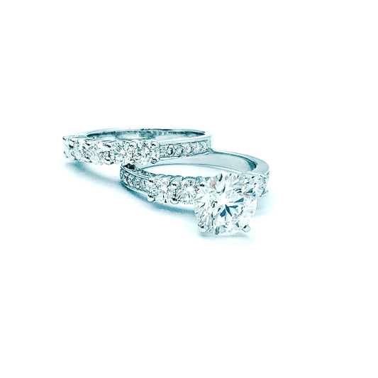 Diamond Solitaire Twins White Gold 18k