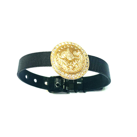 Gold Coin Bangle Bracelet