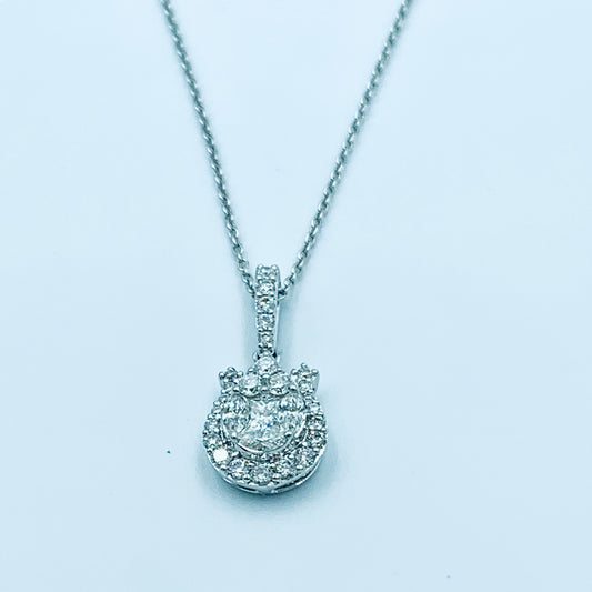 Cupid’s- Cluster Round Diamond Necklace - UAEJEWELS