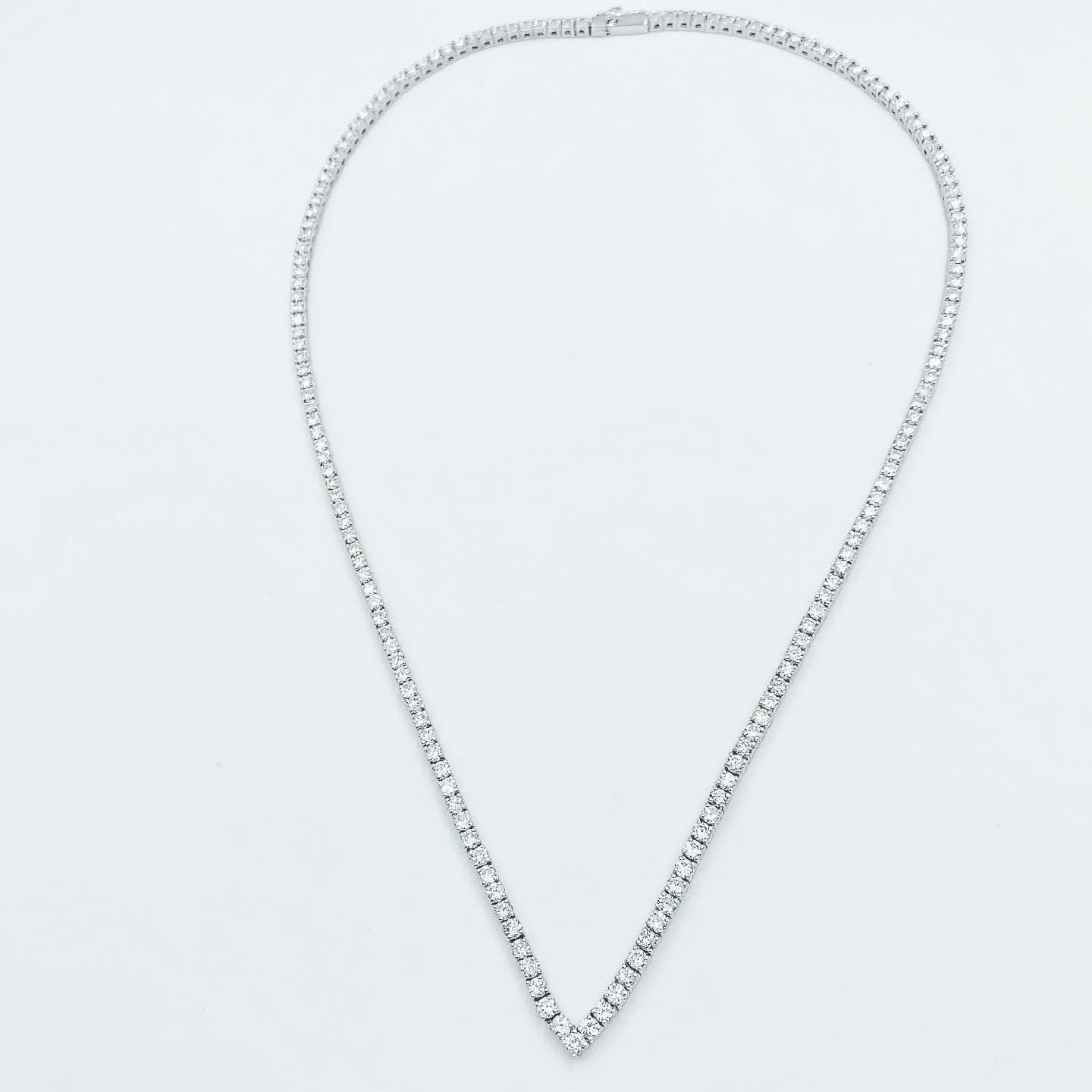 V Shaped Tennis Necklace