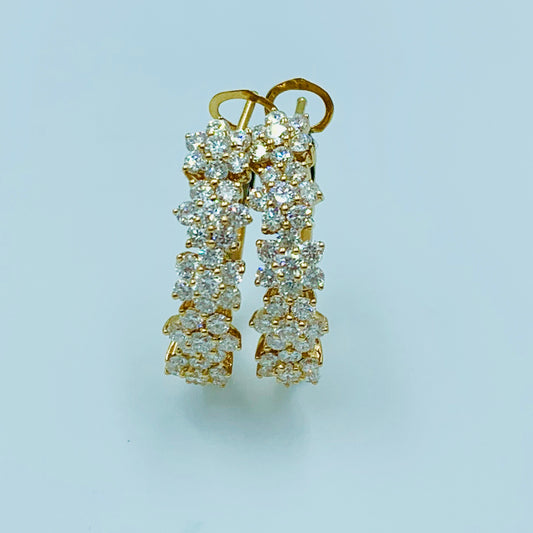Yomiyat - Diamond Floral Earrings - UAEJEWELS