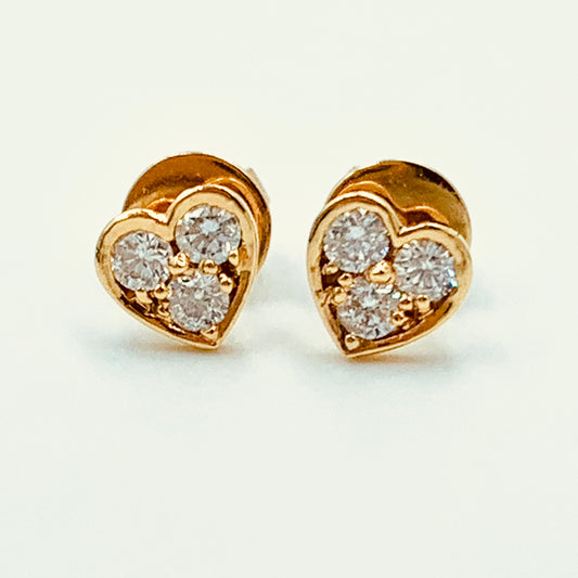 Cupid's - Diamond Heart Studs - UAEJEWELS