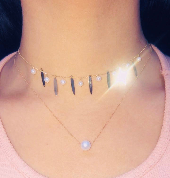 Tajreedi - Pedal & Pearl Choker - UAEJEWELS